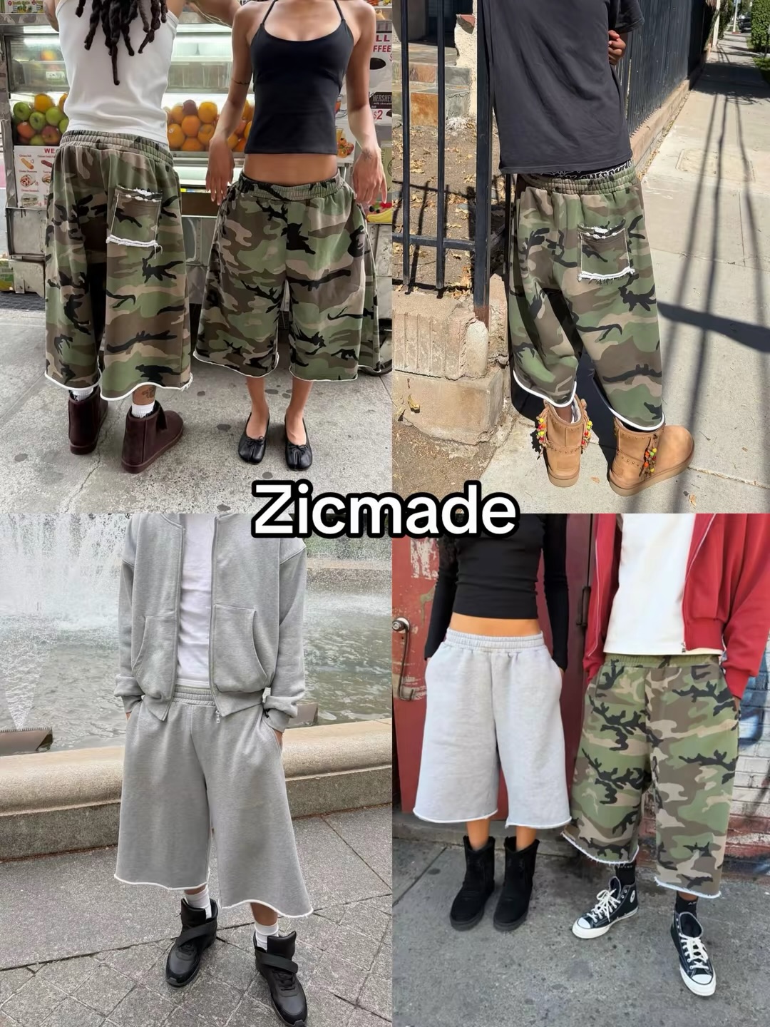 Mens Fashion Camo Pants - Shorts Camouflage Harajuku Hip Hop Streetwear