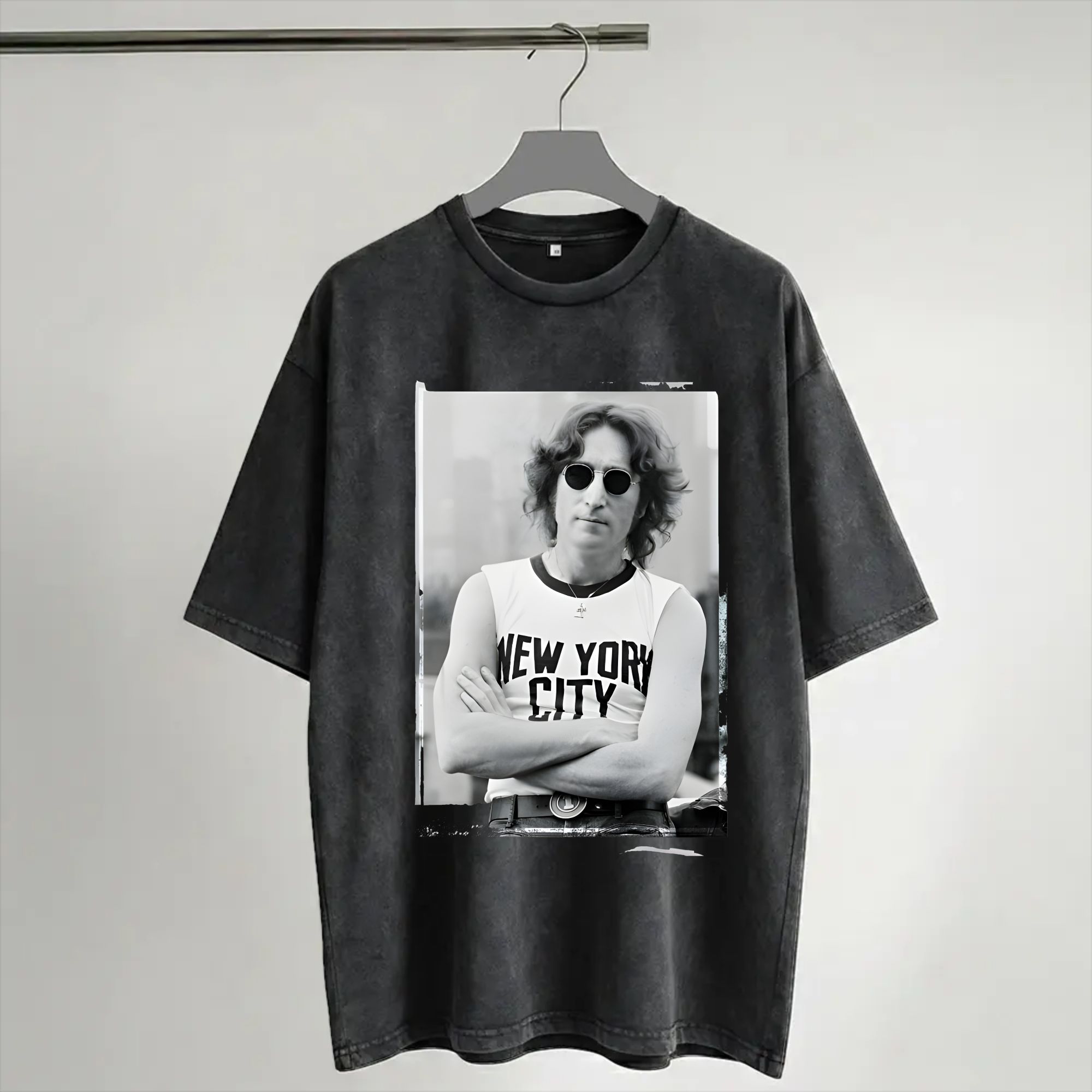 York Men'S Fashion - Chemise délavée Harajuku John Lennon 1972