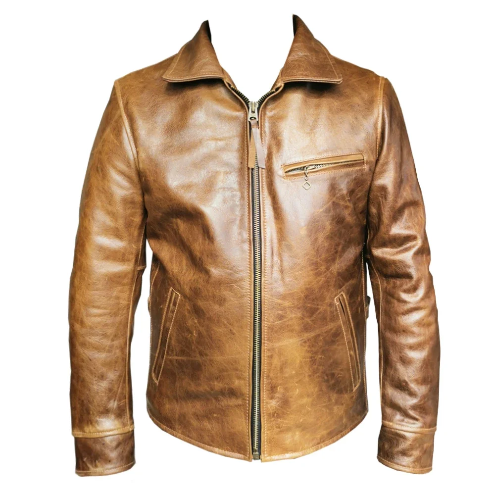 Mens Fashion In The 1930S - Veste en cuir marron des années
