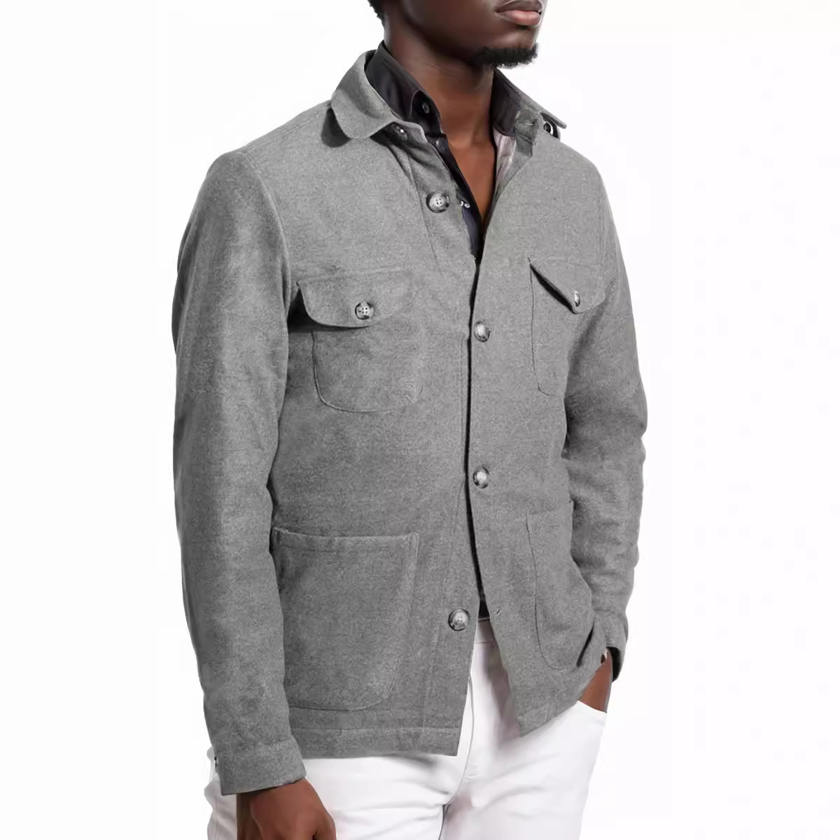 Mens Fashion Style Images - Veste en Mélange de Laine pour