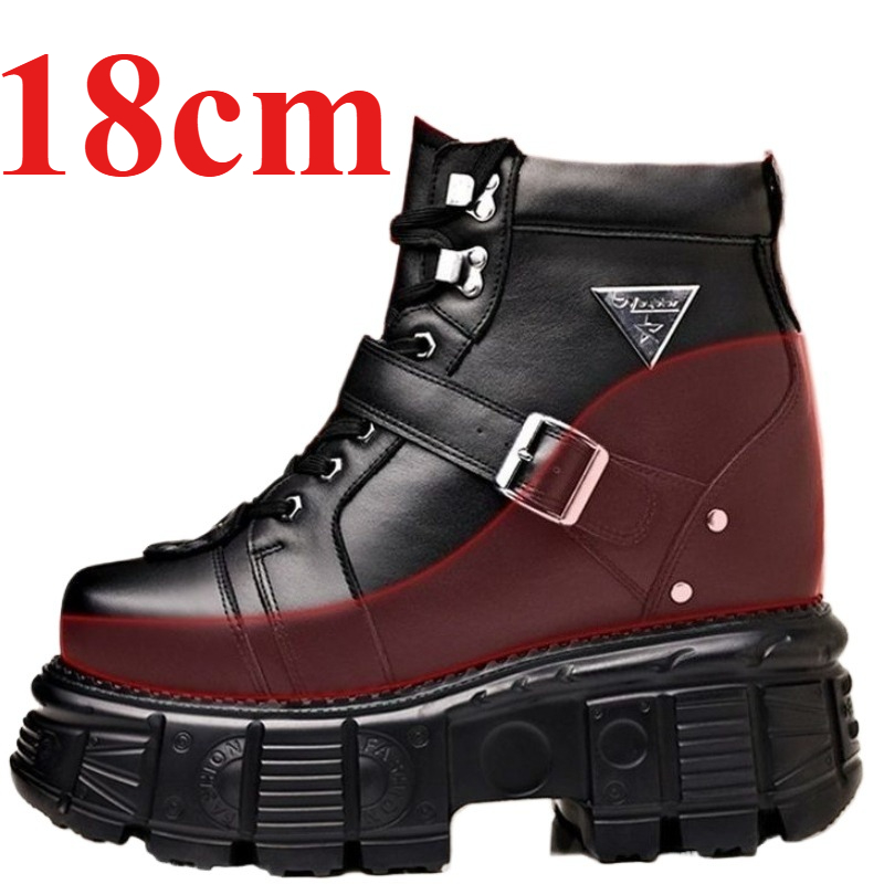 Fashion Men'S Boots - Bottes de moto en cuir véritable
