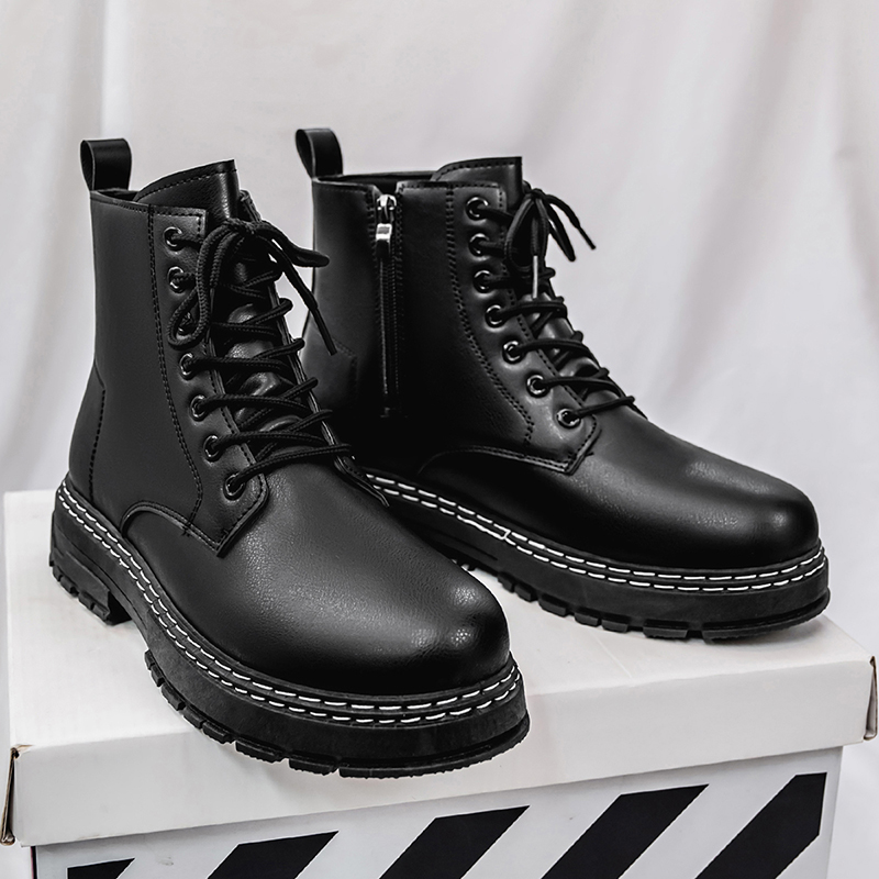 Bottes de moto en cuir verni n - Fashion Men'S Boots avis et prix