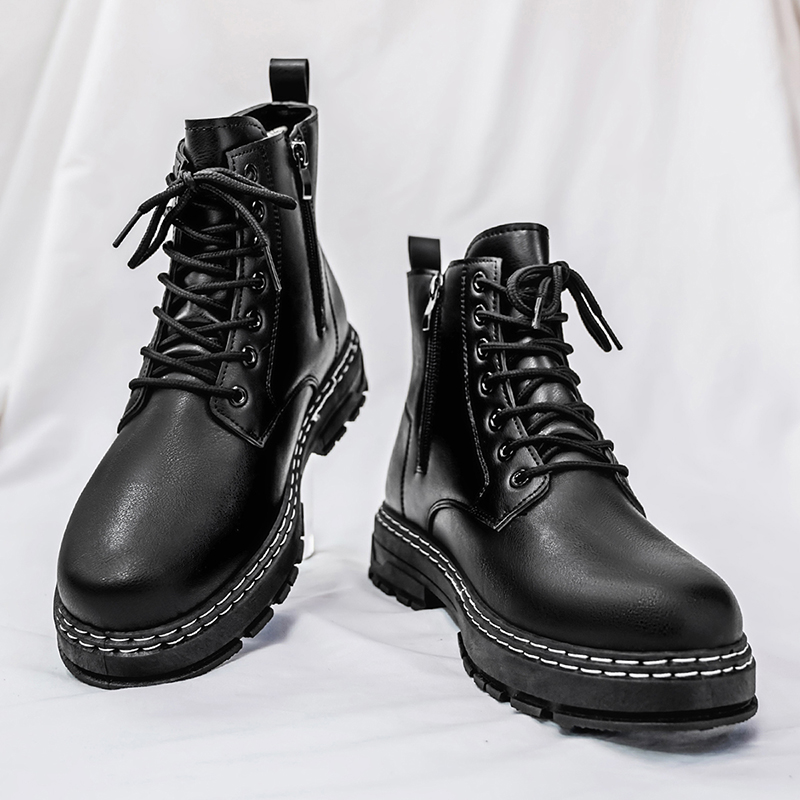 Bottes de moto en cuir verni n - Fashion Men'S Boots avis et prix