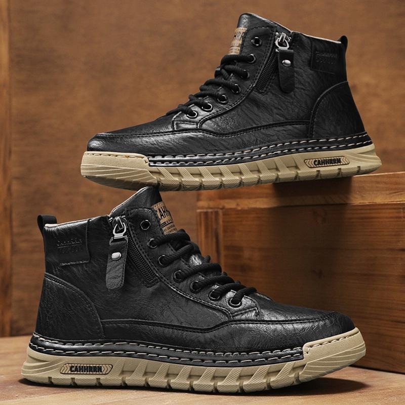 Bottes hautes en cuir pour hom - Fashion Men'S Boots avis et prix