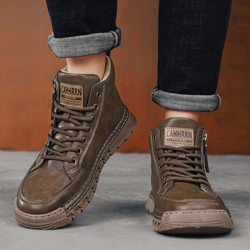 Bottes hautes en cuir pour hom - Fashion Men'S Boots avis et prix