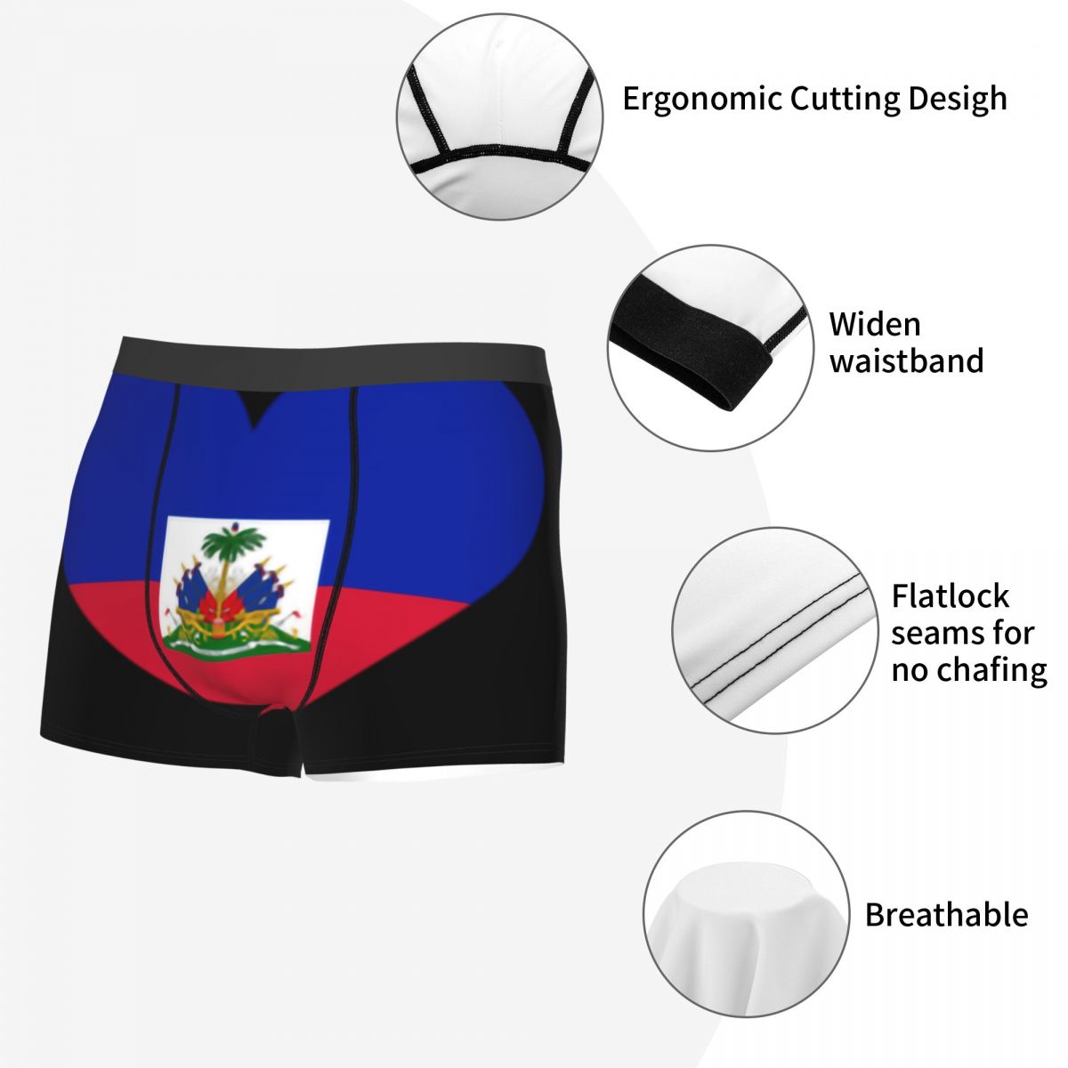 Boxers avec drapeau de la Haït - Men'S Fashion Underwear avis et prix