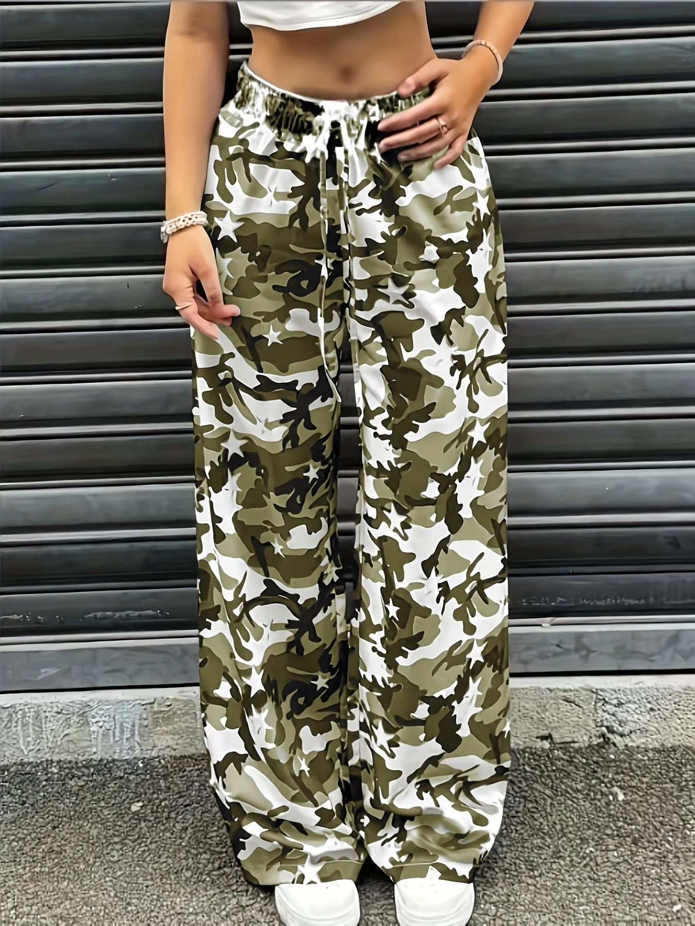 Pantalon large camouflage bleu - Mens Fashion Camo Pants avis et prix