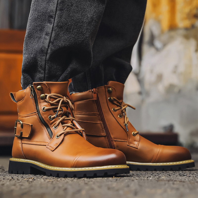 Bottines de moto en cuir pour  - Fashion Men'S Boots avis et prix