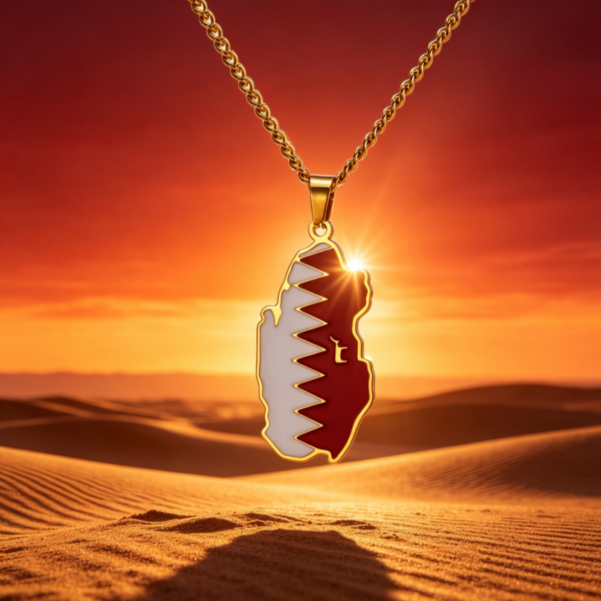 Collier Carte du Qatar Goutte  - Men'S Fashion Qatar avis et prix